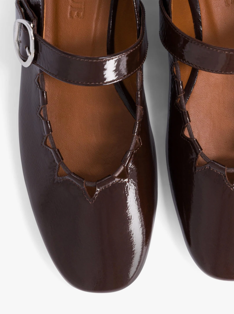 Ballerine Ginger Chocolat Verni - Socque