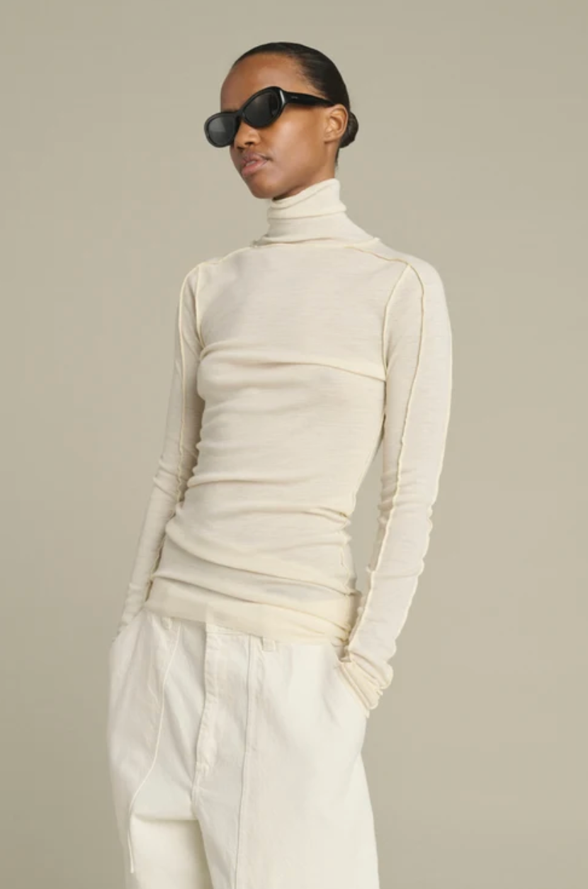 Tee-Shirt Lois Ecru Col Roulé - Soeur