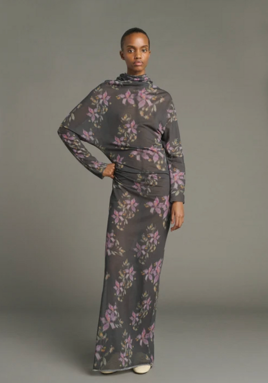 Robe Longue Lola Drapée Jersey Crêpe - Soeur