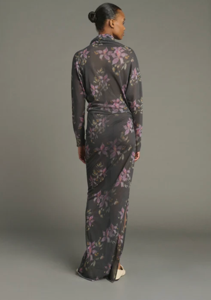 Robe Longue Lola Drapée Jersey Crêpe - Soeur
