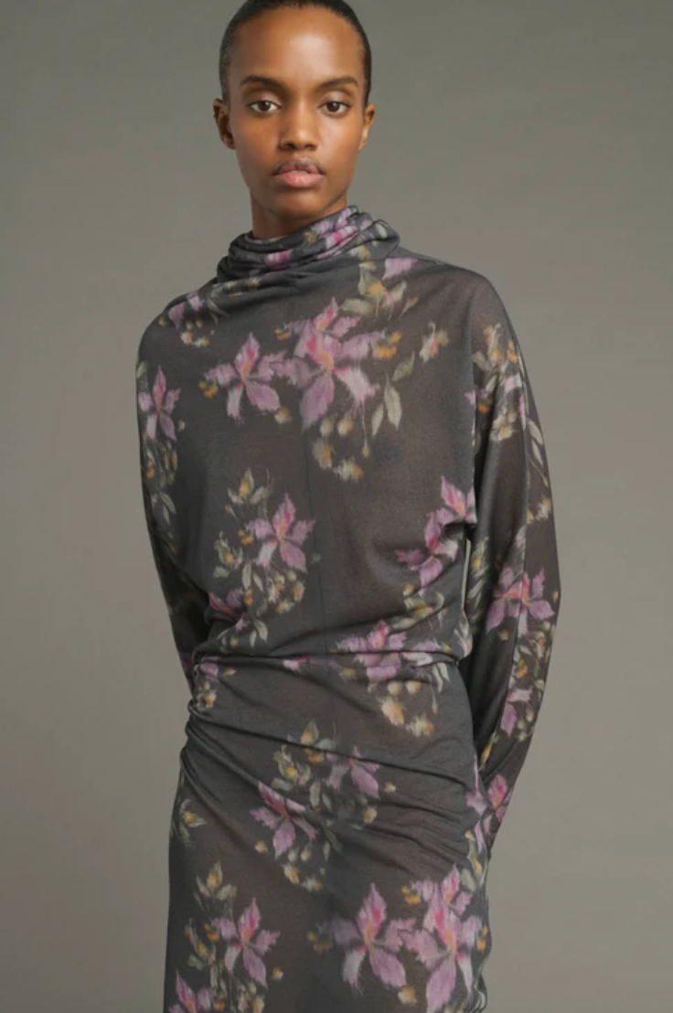 Robe Longue Lola Drapée Jersey Crêpe - Soeur