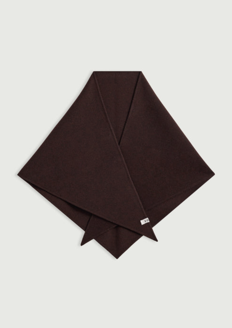 Foulard Triangle Jamelia Laine Double Face Marron Foncé - Soeur