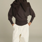Foulard Triangle Jamelia Laine Double Face Marron Foncé - Soeur