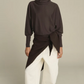 Foulard Triangle Jamelia Laine Double Face Marron Foncé - Soeur