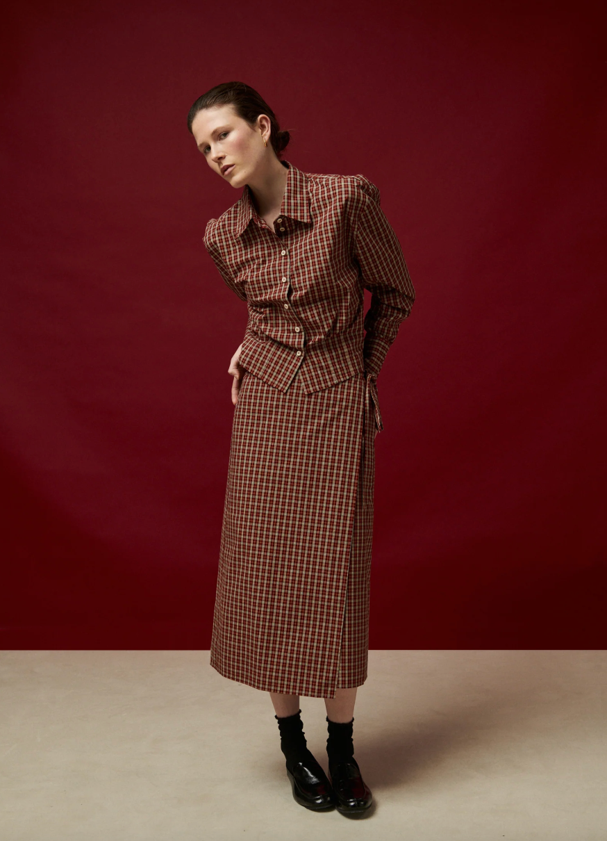 Chemise Idris Spice Cropped à Carreaux - Bellepièce