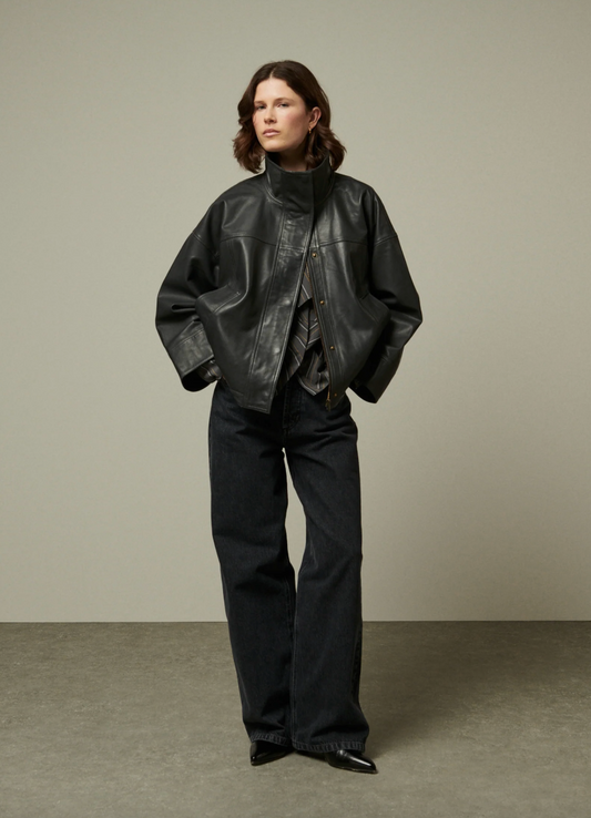 Veste Tiziano Cuir Anthracite - Bellepièce