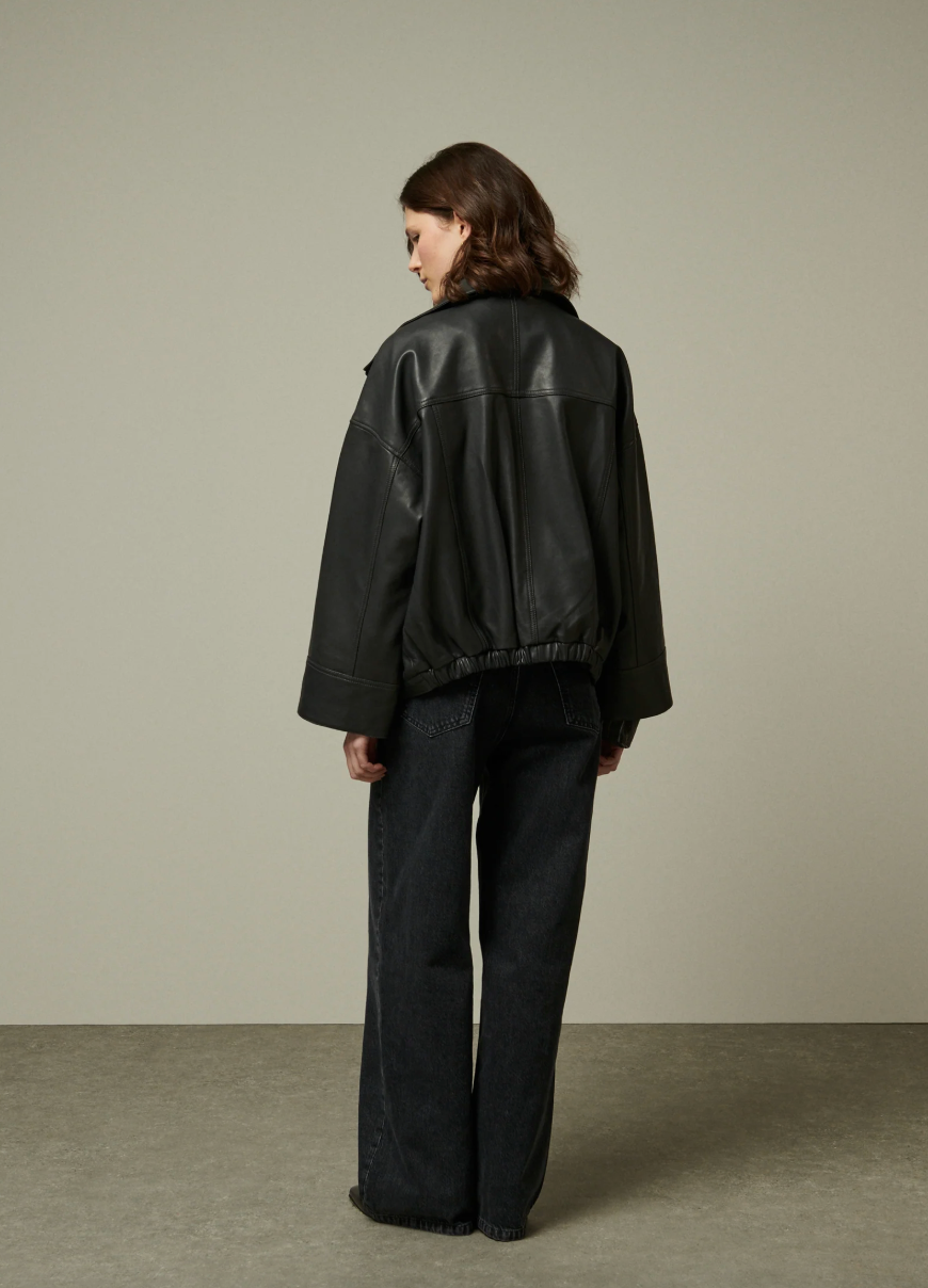 Veste Tiziano Cuir Anthracite - Bellepièce
