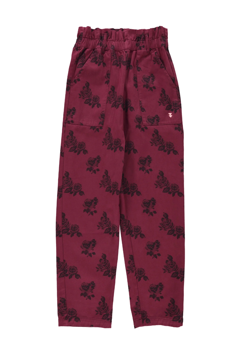 Trousers Bordeaux w/ Black Roses - Sisters Department