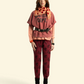 Trousers Bordeaux w/ Black Roses - Sisters Department