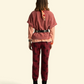 Trousers Bordeaux w/ Black Roses - Sisters Department