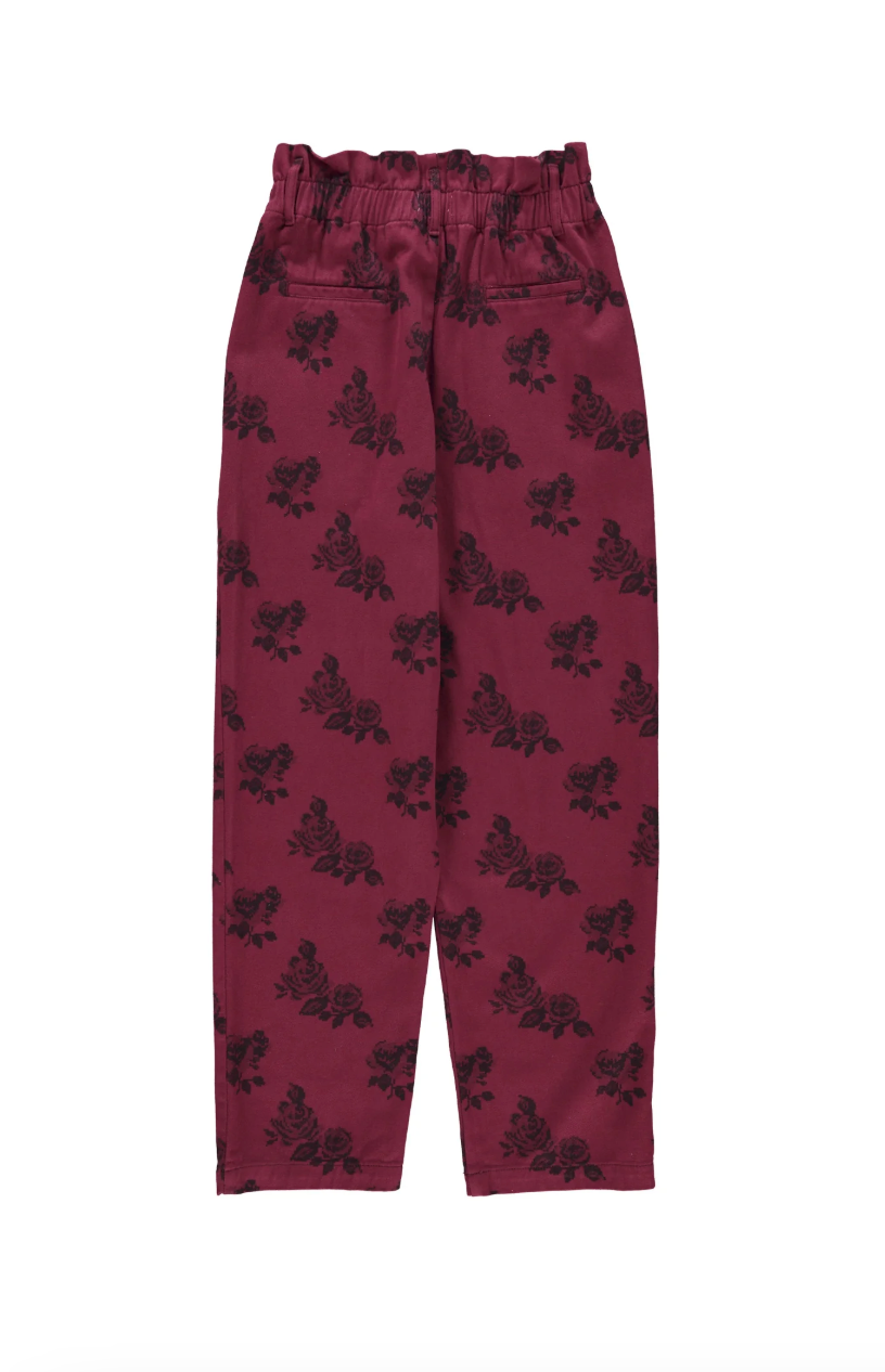 Trousers Bordeaux w/ Black Roses - Sisters Department