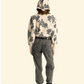 Knitted Soft Sweater Ecru W/ Flowers - Sisters Department