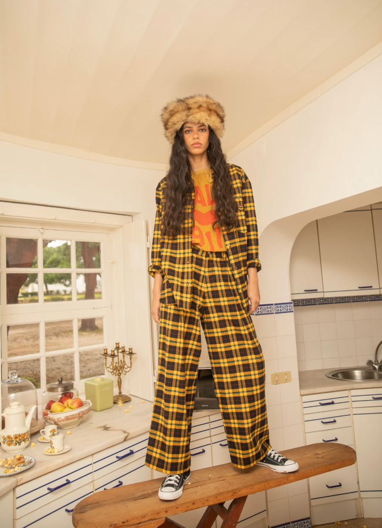 Trousers Yellow and Black Checkered - Sisters Department
