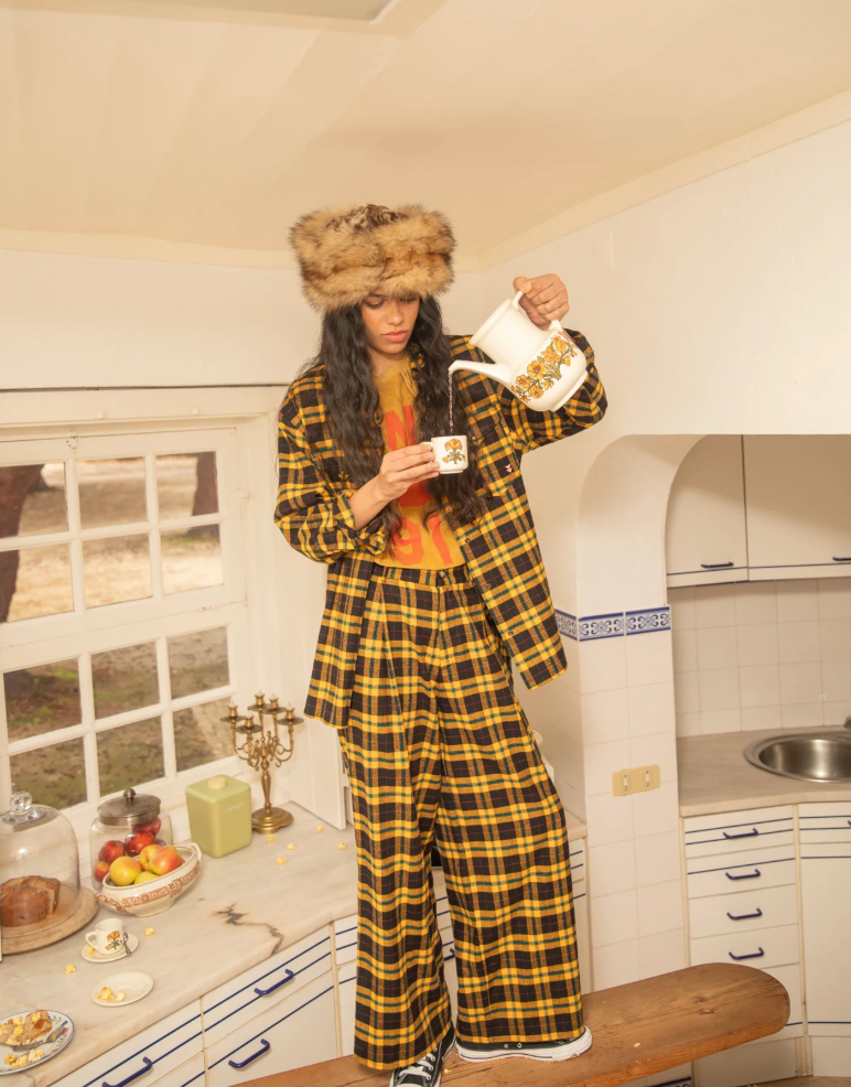 Trousers Yellow and Black Checkered - Sisters Department
