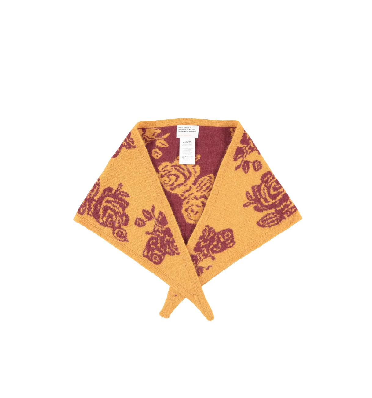 Knitted Bandana Orange W/ Flowers - Sisters Department