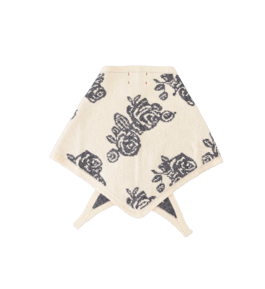 Knitted Bandana Ecru W/ Flowers - Sisters Department
