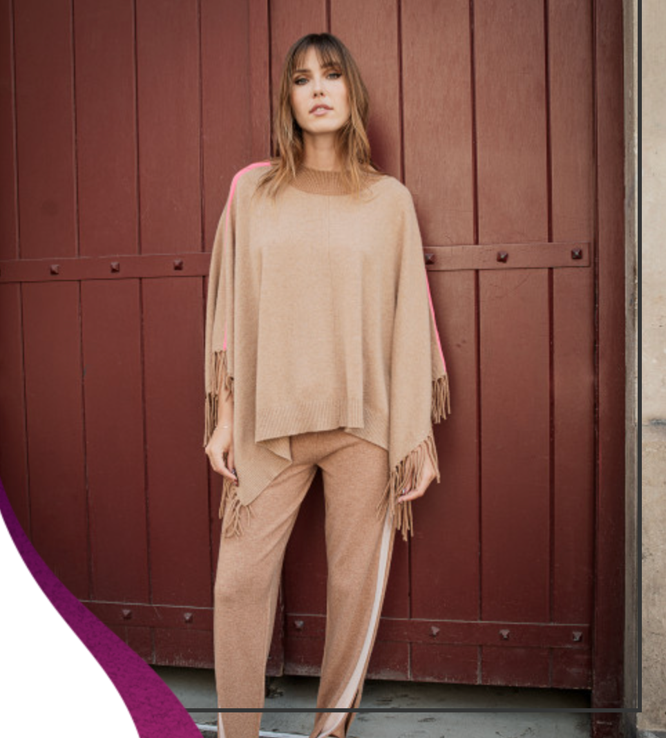 Poncho Pam Camel/Rose - Madluv