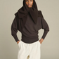 Foulard Triangle Jamelia Laine Double Face Marron Foncé - Soeur