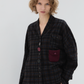 Veste Carreaux Boutons Double Poche Asymétrique - Phisique du Role