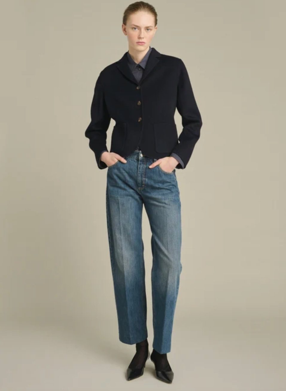 Veste Cintrée Courte Hespera Deep Navy - Soeur