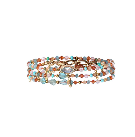 Bracelet Adoum Eye 3 Tours Topaze/Turquoise/Hessonite - Room Service
