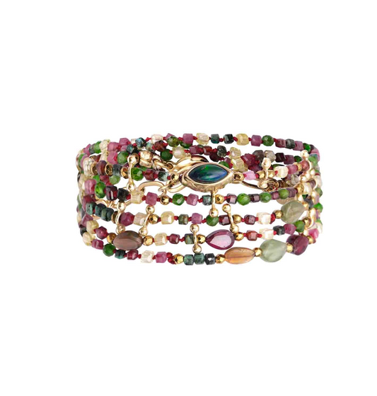 Bracelet Adoum Eye Multitours Opales/Rubis/Diopside - Room Service