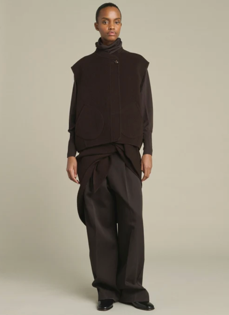 Blouson Adeline Laine Marron Foncé - Soeur
