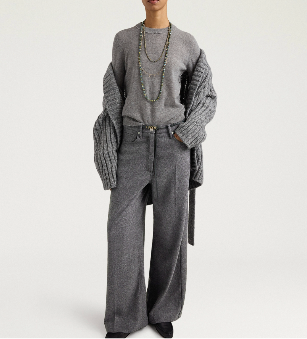 Pantalon Aoki Flanelle Gris Lapis - Momoni