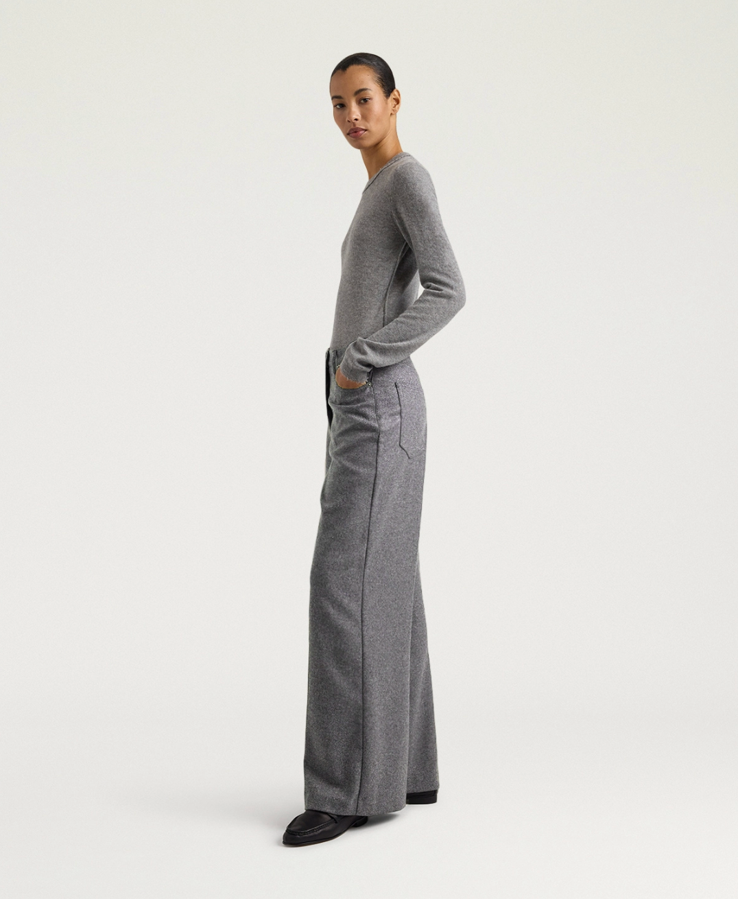 Pantalon Aoki Flanelle Gris Lapis - Momoni