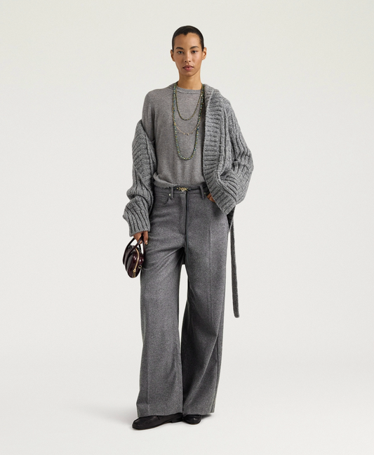 Pantalon Aoki Flanelle Gris Lapis - Momoni