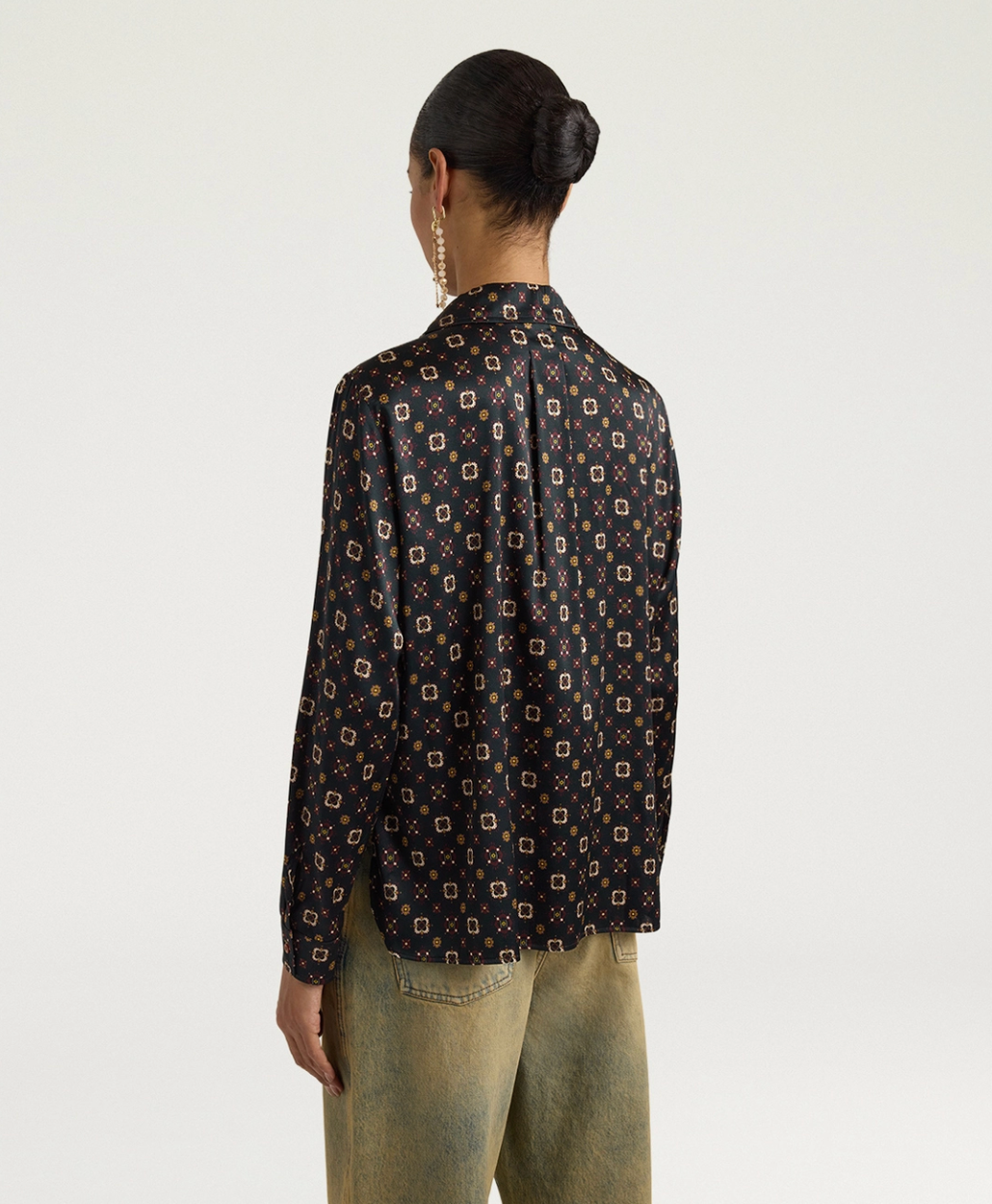 Chemisier Arles Satin de Soie Stretch Imprimé - Momoni