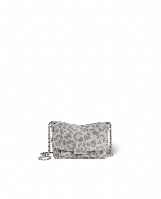 sac à main gris imprimé léopard