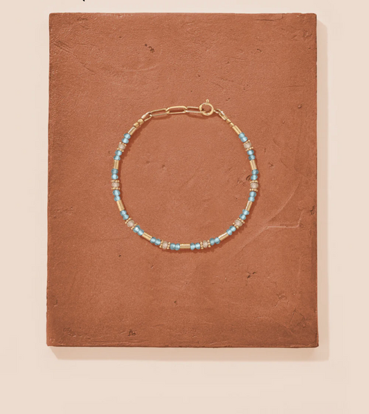 Bracelet Sati Zircon Bleu et Champagne - Tityaravy