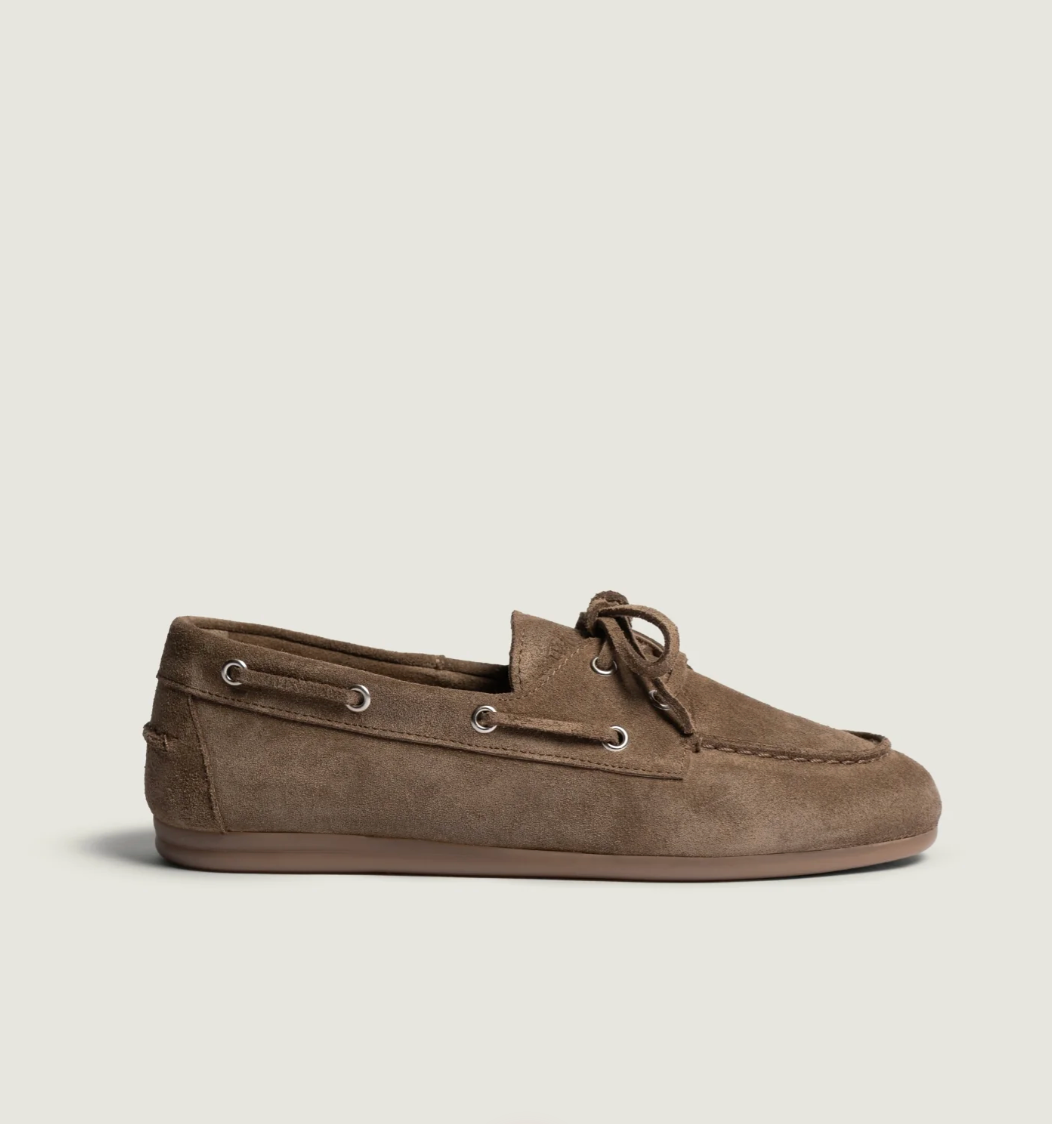 Boat Loafer Brushed Suede Light Chocolate - Posa