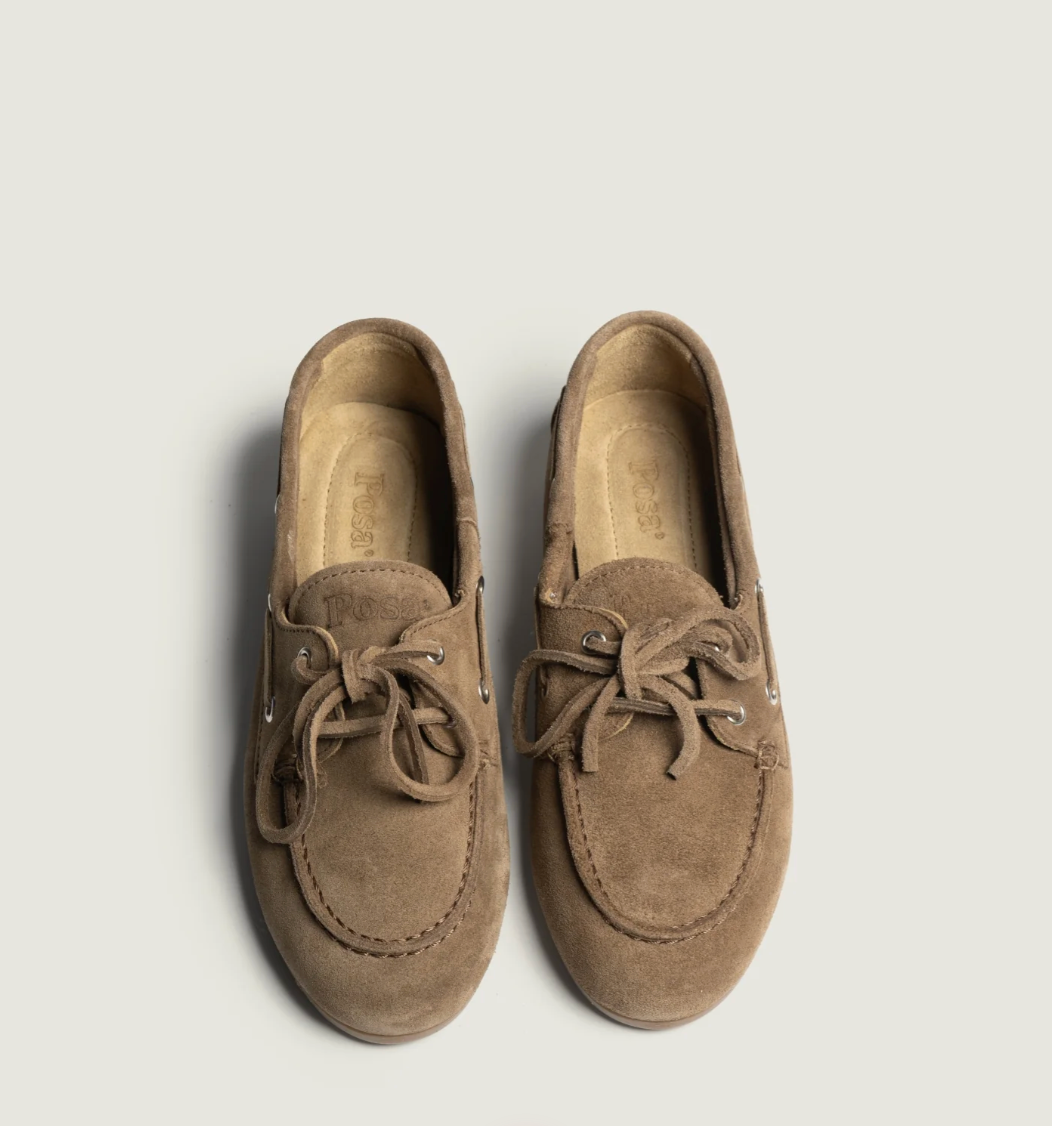 Boat Loafer Brushed Suede Light Chocolate - Posa