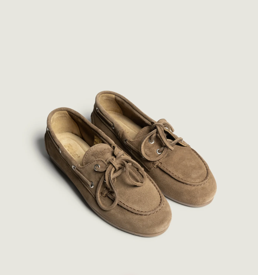 Boat Loafer Brushed Suede Light Chocolate - Posa