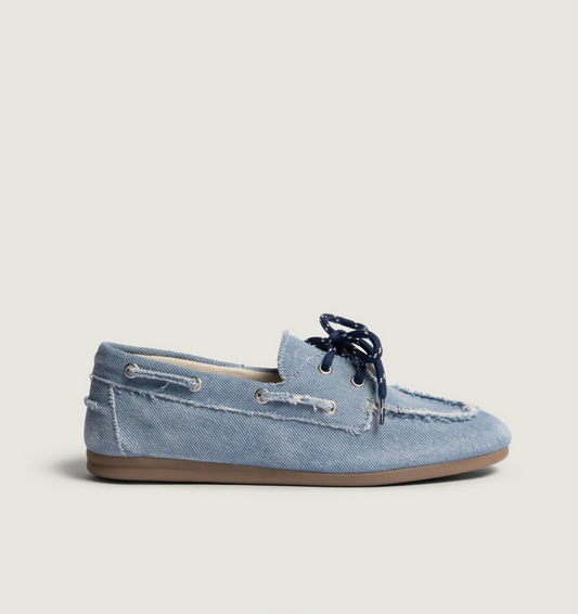 Boat Loafer Brushed Denim Light Blue - Posa