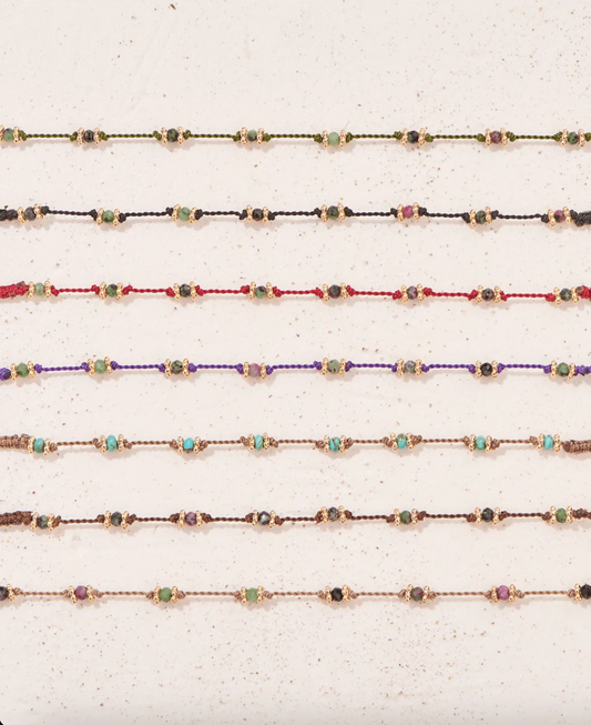 Bracelet Lotus Zoïsites Fil Violet - Tityaravy