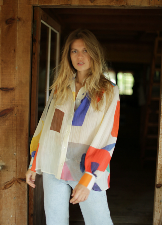 Blouse Manches Ballon Big Colors - G. Kero