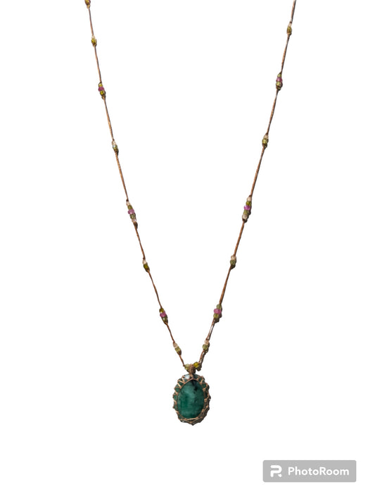 Collier tibétain court Amazonite - Sharing