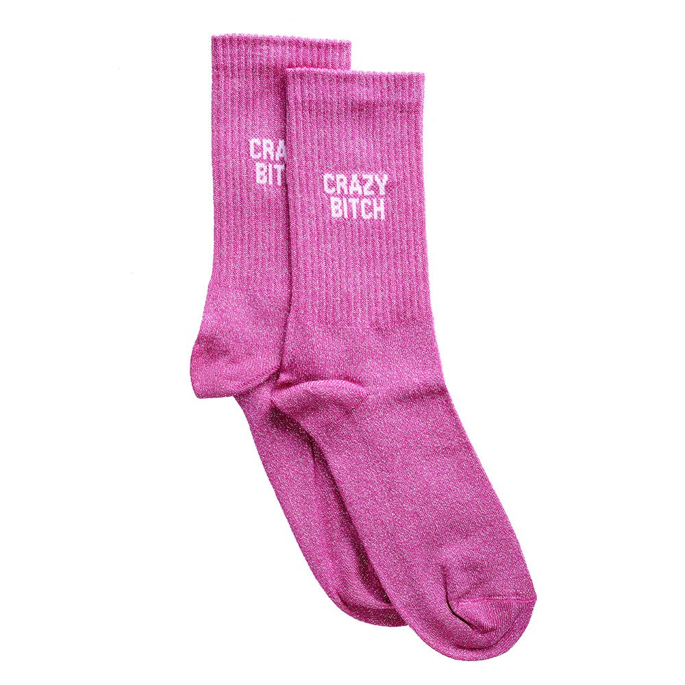 Chaussettes « Crazy Bitch » pailletées - Félicie Aussi