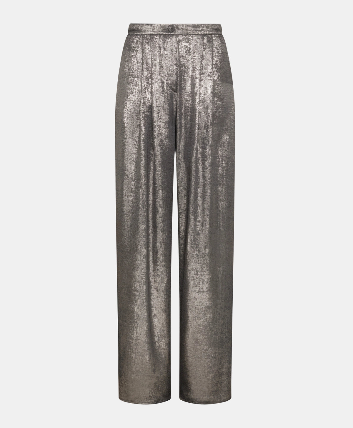 Pantalon Patrice en laminé fluide argent - Momoni