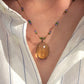 Collier Court Tibétain Citrine Fil Brun - Sharing