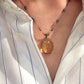Collier Court Tibétain Citrine Fil Brun - Sharing