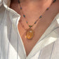Collier Court Tibétain Citrine Fil Brun - Sharing
