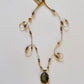 Collier Court Tibétain Labradorite Green Fire Fil Doré - Sharing