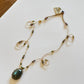 Collier Court Tibétain Labradorite Green Fire Fil Doré - Sharing