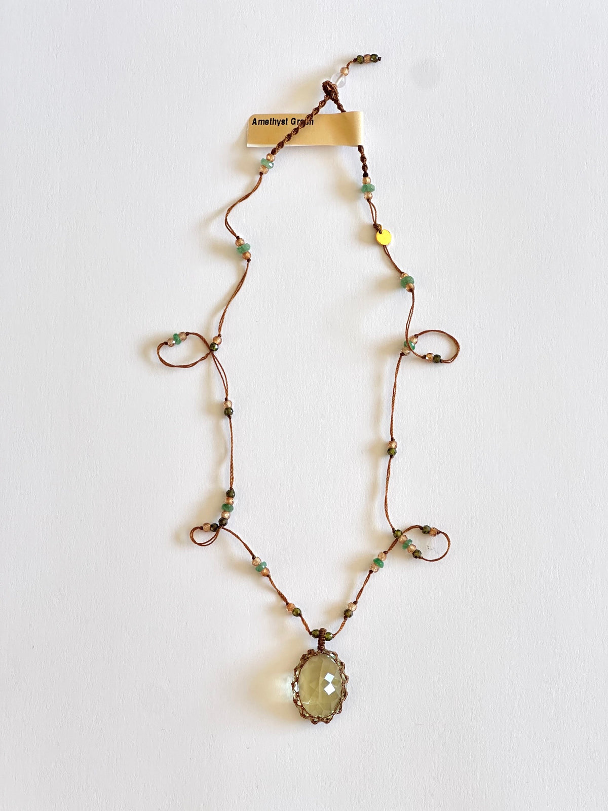 Collier Court Tibétain Améthyste Verte - Sharing