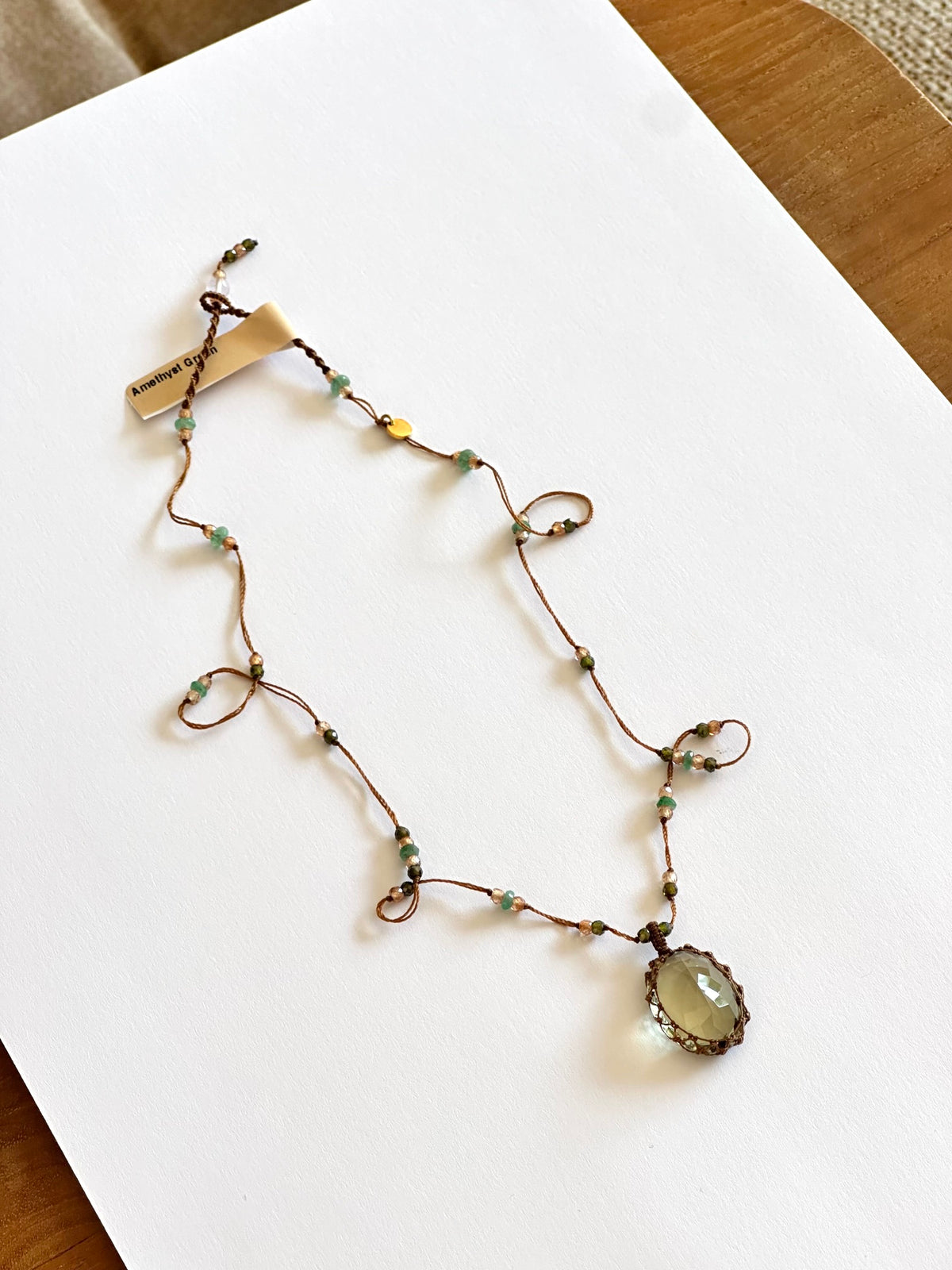 Collier Court Tibétain Améthyste Verte - Sharing