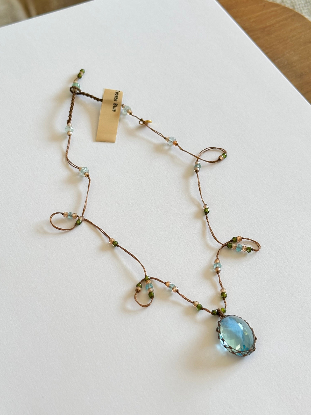 Collier Court Tibétain Topaze Bleue (Rare) - Sharing